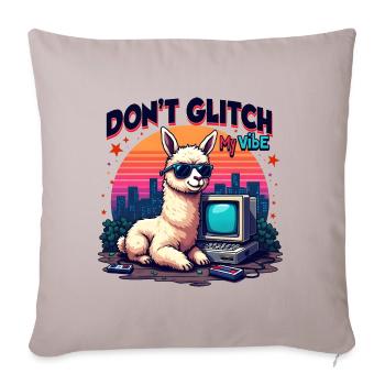 Don't Glitch my Vibe - Retro Gaming Alpaca - Sofa pillowcase 17,3'' x 17,3'' (45 x 45 cm) - light taupe - Front
