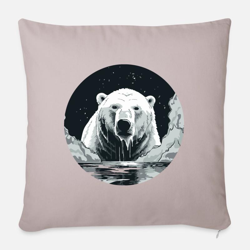 Eisbär - Sofakissenbezug 45 x 45 cm - helles Taupe