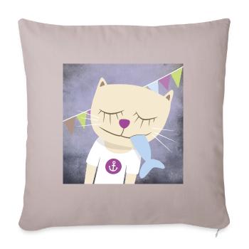Affiche Pépinière de chats Harbour Sea Anchor Fish - Housse de coussin décorative 45 x 45 cm - taupe clair - Devant
