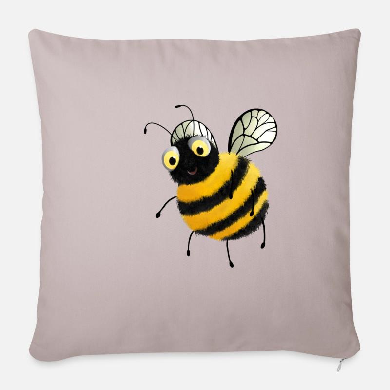 Bienen - Bee Bubmlebee - Sofakissenbezug 45 x 45 cm - helles Taupe