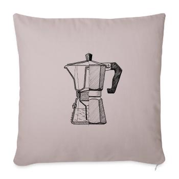 Cafetière italienne pour arrière-plans clairs - Housse de coussin décorative 45 x 45 cm - taupe clair - Devant