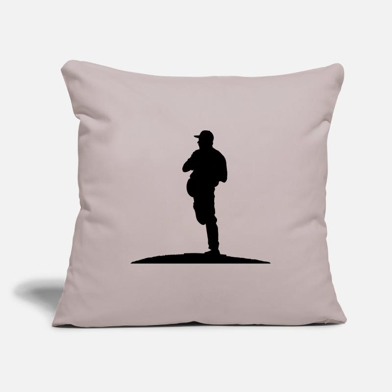 Baseball player, pitcher while throwing ball. Sofa pillowcase 17,3'' x 17,3'' (45 x 45 cm)