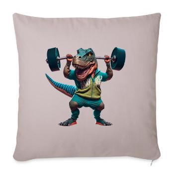 T-Rex Fitness Training Langhantel Bodybuilding - Sofakissenbezug 45 x 45 cm - helles Taupe - Vorne
