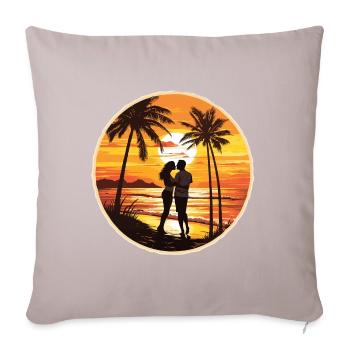 Beach, Island, Sea, Sunset - Sofa pillowcase 17,3'' x 17,3'' (45 x 45 cm) - light taupe - Front