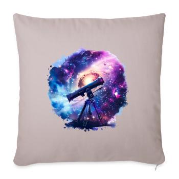 Un télescope élargit nos horizons - Housse de coussin décorative 45 x 45 cm - taupe clair - Devant