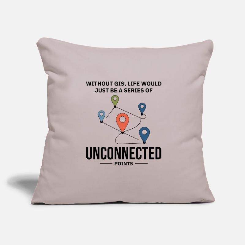GIS Unconnected Points Map Data Analysis Sofa pillowcase 17,3'' x 17,3'' (45 x 45 cm)
