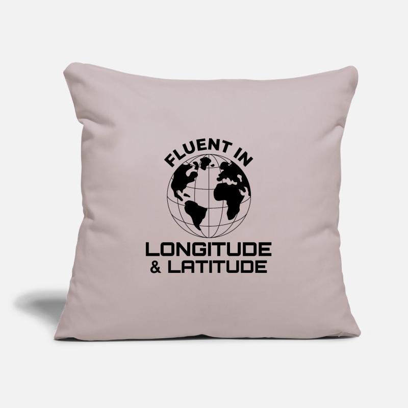 Fluent Longitude Latitude GIS Globe Housse de coussin décorative 45 x 45 cm