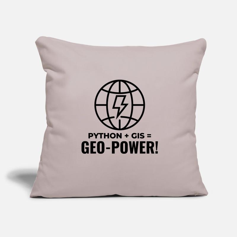 Python SIG Géo-Puissance Programmation Géospatial Housse de coussin décorative 45 x 45 cm