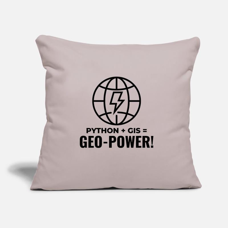 Python SIG Géo-Puissance Programmation Géospatial Housse de coussin décorative 45 x 45 cm