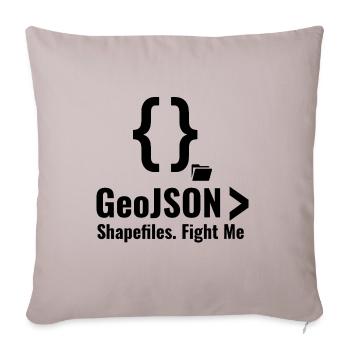 GeoJSON Shapefiles GIS Data Format Debate - Sofa pillowcase 17,3'' x 17,3'' (45 x 45 cm) - light taupe - Front