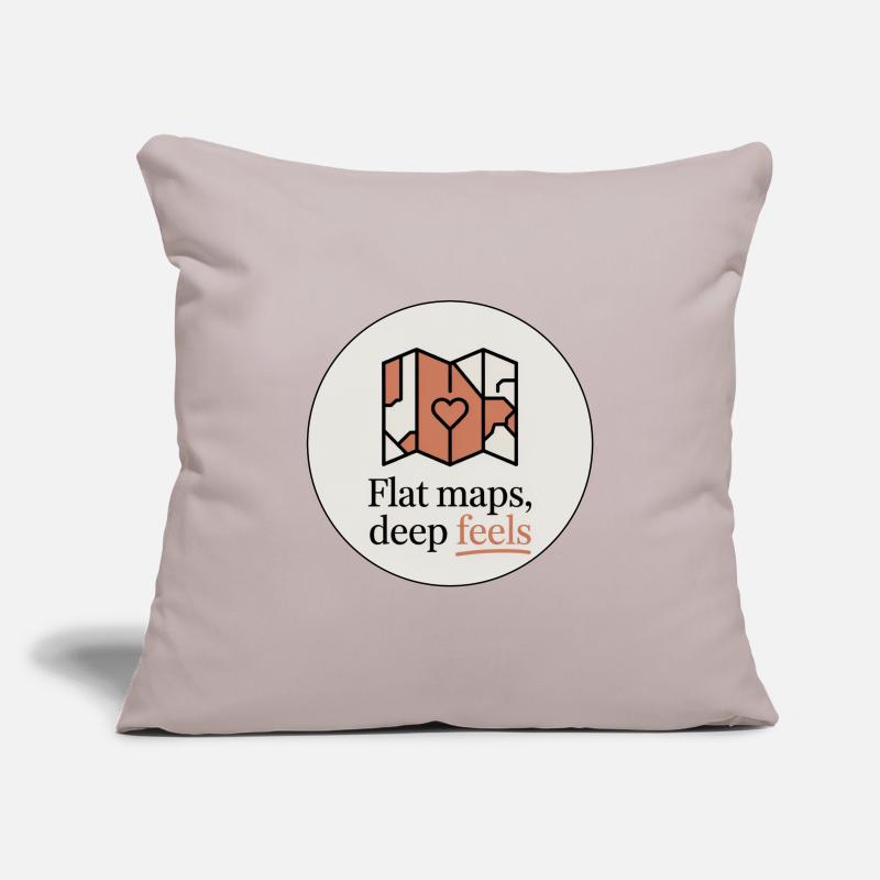Flat Maps Deep Feels Geography Cartography Sofa pillowcase 17,3'' x 17,3'' (45 x 45 cm)
