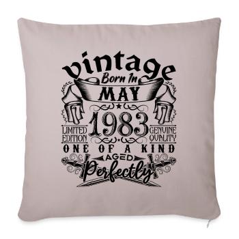 Anniversaire 1983 Mai 1983 ! né en May 1983 - Housse de coussin décorative 45 x 45 cm - taupe clair - Devant