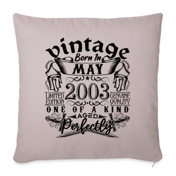 Birthday 2003 May 2003! born May 2003 - Sofa pillowcase 17,3'' x 17,3'' (45 x 45 cm) - light taupe - Front