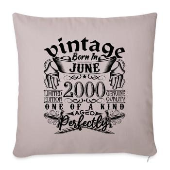 Birthday 2000 June 2000! born June 2000 - Sofa pillowcase 17,3'' x 17,3'' (45 x 45 cm) - light taupe - Front