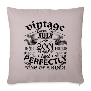 Juillet 2001 | Vintage 2001 | né en Juillet - Housse de coussin décorative 45 x 45 cm - taupe clair - Devant