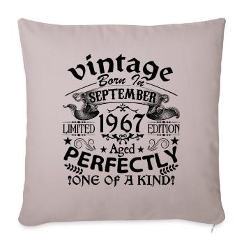 September 1967 | Vintage 1967 | born in September - Sofa pillowcase 17,3'' x 17,3'' (45 x 45 cm) - light taupe - Front