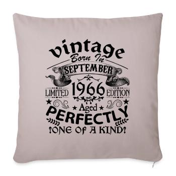 September 1966 | Vintage 1966 | born in September - Sofa pillowcase 17,3'' x 17,3'' (45 x 45 cm) - light taupe - Front