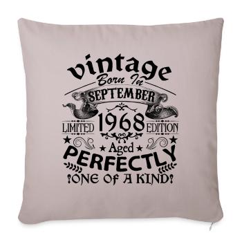Septembre 1968 | Vintage 1968 | né en Septembre - Housse de coussin décorative 45 x 45 cm - taupe clair - Devant