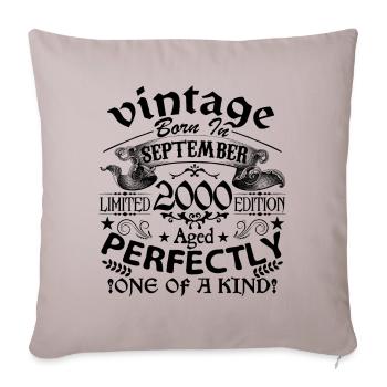 September 2000 | Vintage 2000 | born in September - Sofa pillowcase 17,3'' x 17,3'' (45 x 45 cm) - light taupe - Front