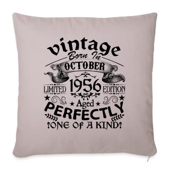 Octobre 1956 | Vintage 1956 | né en Octobre - Housse de coussin décorative 45 x 45 cm - taupe clair - Devant