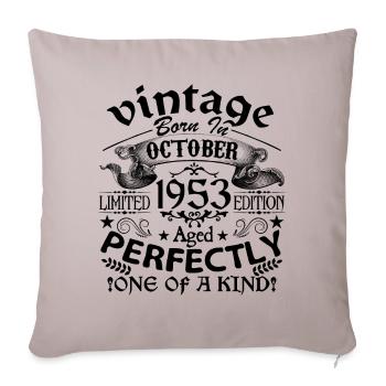 Octobre 1953 | Vintage 1953 | né en Octobre - Housse de coussin décorative 45 x 45 cm - taupe clair - Devant