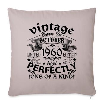 October 1960 | Vintage 1960's | born in October - Sofa pillowcase 17,3'' x 17,3'' (45 x 45 cm) - light taupe - Front