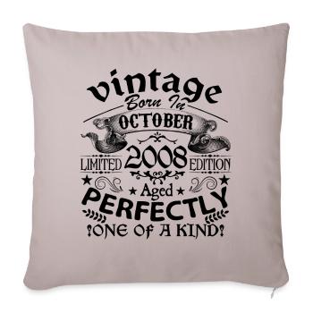 October 2008 | Vintage 2008 | born in October - Sofa pillowcase 17,3'' x 17,3'' (45 x 45 cm) - light taupe - Front