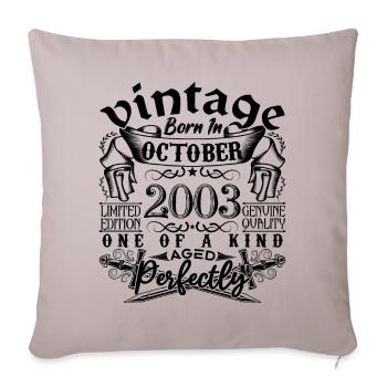 Birthday 2003 October 2003 born in October 2003 - Sofa pillowcase 17,3'' x 17,3'' (45 x 45 cm) - light taupe - Front