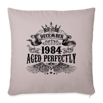 Anniversaire 1984 Décembre 1984 né en Décembre - Housse de coussin décorative 45 x 45 cm - taupe clair - Devant