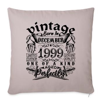 Anniversaire 1999 Décembre 1999 né en December - Housse de coussin décorative 45 x 45 cm - taupe clair - Devant