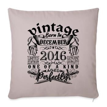 Anniversaire 2016 Décembre 2016 né en December - Housse de coussin décorative 45 x 45 cm - taupe clair - Devant