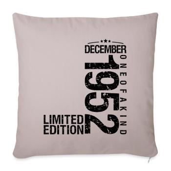 Birthday December 1952 December born in December - Sofa pillowcase 17,3'' x 17,3'' (45 x 45 cm) - light taupe - Front