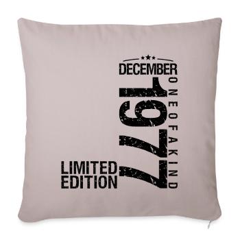 Birthday December 1977 December born in December - Sofa pillowcase 17,3'' x 17,3'' (45 x 45 cm) - light taupe - Front