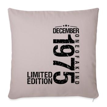 Anniversaire Décembre 1975 Décembre né en December - Housse de coussin décorative 45 x 45 cm - taupe clair - Devant