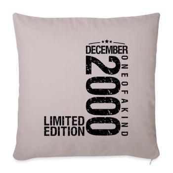 Birthday December 2000 December born in December - Sofa pillowcase 17,3'' x 17,3'' (45 x 45 cm) - light taupe - Front