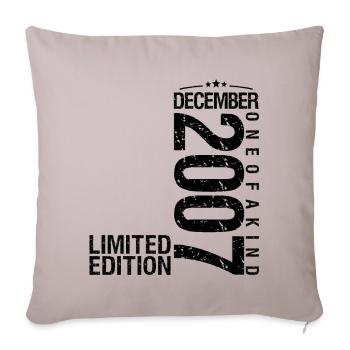 Birthday December 2007 December born in December - Sofa pillowcase 17,3'' x 17,3'' (45 x 45 cm) - light taupe - Front