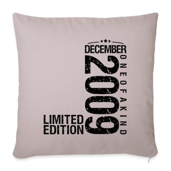 Anniversaire Décembre 2009 Décembre né en December - Housse de coussin décorative 45 x 45 cm - taupe clair - Devant