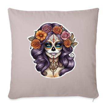 Women's Skull in Mexican Style Tatoo Art - Sofa pillowcase 17,3'' x 17,3'' (45 x 45 cm) - light taupe - Front