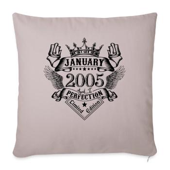 January 2005 January 2005 born in January - Sofa pillowcase 17,3'' x 17,3'' (45 x 45 cm) - light taupe - Front