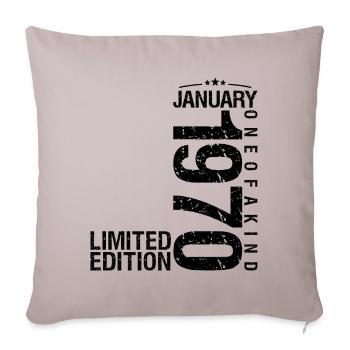 Birthday January 1970 January born in January - Sofa pillowcase 17,3'' x 17,3'' (45 x 45 cm) - light taupe - Front
