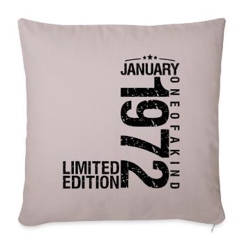 Birthday January 1972 January born in January - Sofa pillowcase 17,3'' x 17,3'' (45 x 45 cm) - light taupe - Front