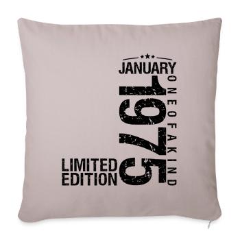 Birthday January 1975 January born in January - Sofa pillowcase 17,3'' x 17,3'' (45 x 45 cm) - light taupe - Front