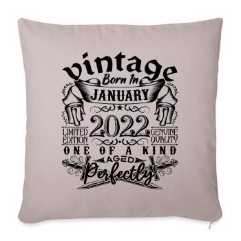 Birthday 2022 January 2022 born in January - Sofa pillowcase 17,3'' x 17,3'' (45 x 45 cm) - light taupe - Front