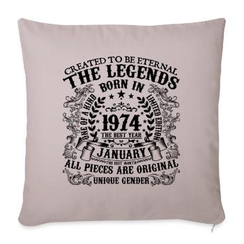 Birthday 1974 January 1974 born in January 1974 - Sofa pillowcase 17,3'' x 17,3'' (45 x 45 cm) - light taupe - Front