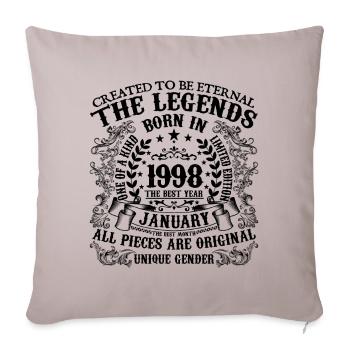 Birthday 1998 January 1998 born in January 1998 - Sofa pillowcase 17,3'' x 17,3'' (45 x 45 cm) - light taupe - Front