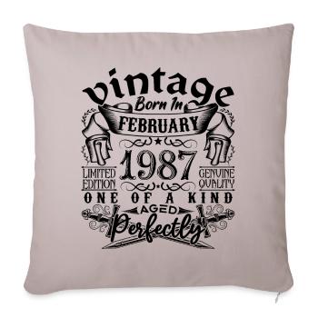 Birthday 1987 February 1987 born in February - Sofa pillowcase 17,3'' x 17,3'' (45 x 45 cm) - light taupe - Front