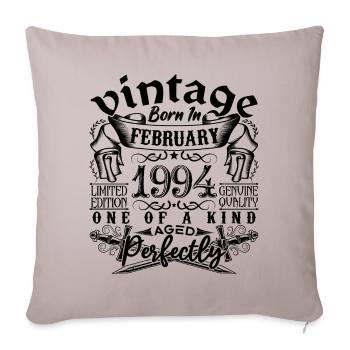 Anniversaire 1994 Février 1994 né en Février - Housse de coussin décorative 45 x 45 cm - taupe clair - Devant