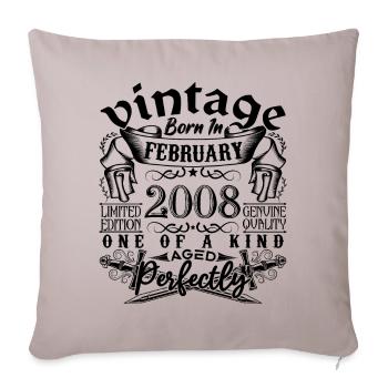 Birthday 2008 February 2008 born in February - Sofa pillowcase 17,3'' x 17,3'' (45 x 45 cm) - light taupe - Front