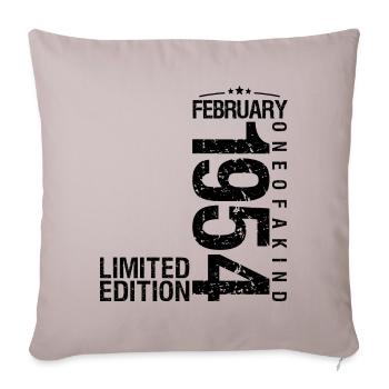 QM9Birthday February 1954 February born in February - Sofa pillowcase 17,3'' x 17,3'' (45 x 45 cm) - light taupe - Front