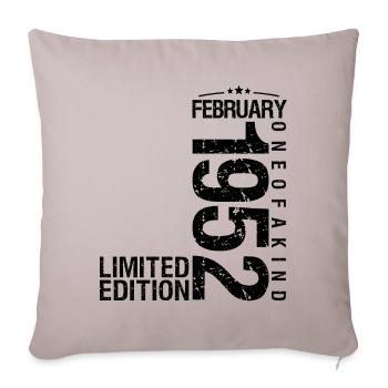 Birthday February 1952 February born in February - Sofa pillowcase 17,3'' x 17,3'' (45 x 45 cm) - light taupe - Front